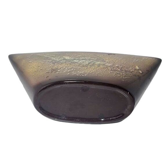 Vintage Mid Century Modern Hand Painted Ikebana Style Colorful Vase Gold Fleck - Picture 7 of 9